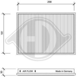 Filtre d'habitacle DCI0021 pour VW PASSAT OE 357819638 DIEDERICHS