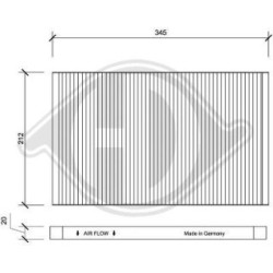 Filtre d'habitacle DCI0028 pour AUDI A6 OE 4A1820367 DIEDERICHS