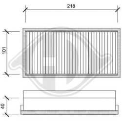 Filtre d'habitacle DCI0034S pour VAUXHALL SINTRA OE 12368753 DIEDERICHS