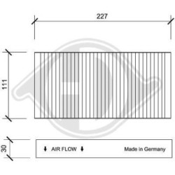 Filtre d'habitacle DCI0088S pour HONDA OE 80292S5A003 DIEDERICHS