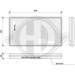 Filtre d'habitacle DCI0094S pour ALPINA, BMW OE 64316935822 DIEDERICHS
