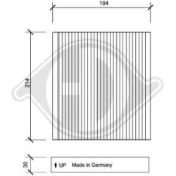 Filtre d'habitacle DCI0143 pour LEXUS, SUBARU, TOYOTA OE 72880AJ000 DIEDERICHS