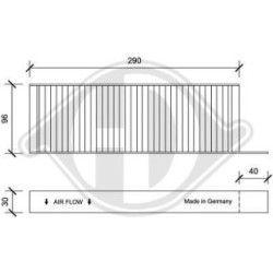 Filtre d'habitacle DCI0158S pour CITROËN, PEUGEOT OE 6447.XF DIEDERICHS
