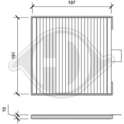 Filtre d'habitacle DCI0191 pour CHEVROLET MATIZ OE 96425700 DIEDERICHS
