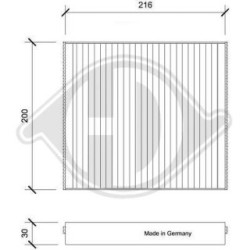 Cabin Air Filter DIEDERICHS DCI0230 OE Ref G3010-SA100 DIEDERICHS