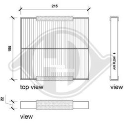 Cabin Air Filter DIEDERICHS DCI0834 OE Ref GJ6A61P11A DIEDERICHS