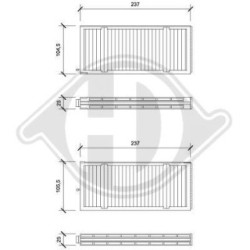 Filtre d'habitacle DCI0838S pour HYUNDAI TERRACAN OE 97030H1742 DIEDERICHS
