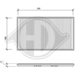 Filtre d'habitacle DCI1002 pour VAUXHALL COMBO, CORSA, TIGRA OE 09121626 DIEDERICHS