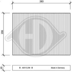 Filtre d'habitacle DCI1005 pour AUDI, SEAT, SKODA, VW OE 1H0091800 DIEDERICHS