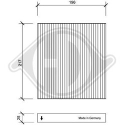 Filtre d'habitacle DCI1084 pour MAZDA 2, 6 OE GJ6A61P11 DIEDERICHS