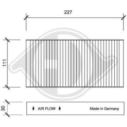 Filtre d'habitacle DCI1088S pour HONDA OE 80292S7A003 DIEDERICHS