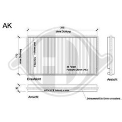 Filtre d'habitacle DCI1094S pour ALPINA, BMW OE 64316935822 DIEDERICHS