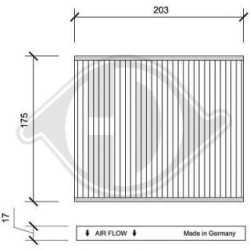 Cabin Air Filter DIEDERICHS DCI1108 OE Ref 1673744 DIEDERICHS