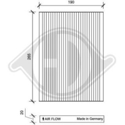 Filtre d'habitacle DCI1153 pour NISSAN QASHQAI, X-TRAIL OE 27277EN000 DIEDERICHS