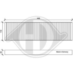 Filtre d'habitacle DCI1165 pour MINI MINI OE 64113422665 DIEDERICHS