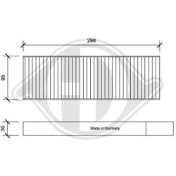 Filtre d'habitacle DCI1192S pour CITROËN, PEUGEOT DS5, 3008, 5008 DIEDERICHS