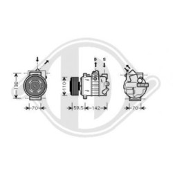 Compresseur DCK1034 pour AUDI, SEAT, SKODA, VW OE 1K0820803E DIEDERICHS