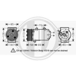 Compresseur DCK1266 pour FORD GALAXY, MONDEO, S-MAX OE 1435796 DIEDERICHS
