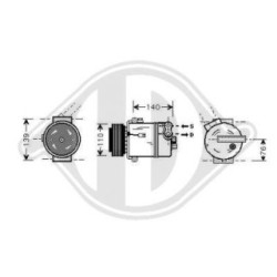 Compresseur DCK1416 pour ALFA ROMEO, FIAT, VAUXHALL, SAAB OE 13191995 DIEDERICHS