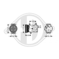 Compresseur DCK1484 pour RENAULT MEGANE, SCENIC OE 7700103536 DIEDERICHS