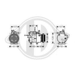 Compresseur DCK1638 pour HYUNDAI, KIA i30, CEE'D, PRO OE 977012H100 DIEDERICHS