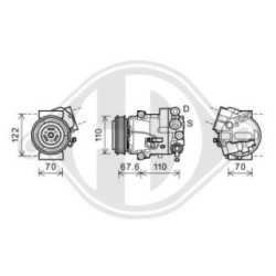 Compresseur DCK1695 pour CHEVROLET, VAUXHALL CRUZE, ORLANDO, ASTRA DIEDERICHS