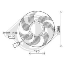 Ventilateur de radiateur DCL1243 pour AUDI, SEAT, VW OE 1K0959455CR DIEDERICHS