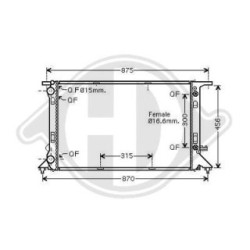 Radiateur DCM1492 pour AUDI, BMW OE 8K0121251AH DIEDERICHS