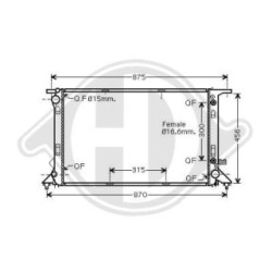 Radiateur DCM1495 pour AUDI Q5 OE 8R0121251A DIEDERICHS