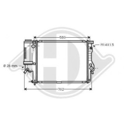 Radiateur DCM1550 pour BMW Série 5, référence d'origine 17111740696 DIEDERICHS