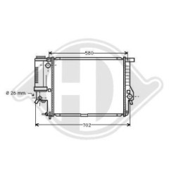 Radiateur DCM1551 pour BMW Série 5, référence d'origine 17101432819 DIEDERICHS