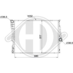 Radiateur DCM1571 pour BMW X3 OE 17113400013 DIEDERICHS