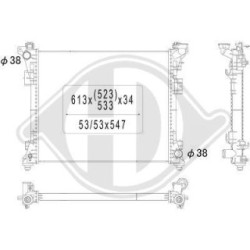 Radiateur DCM1632 pour CHRYSLER GRAND OE 00K04677755AE DIEDERICHS