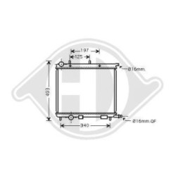 Radiateur DCM1724 pour CITROËN, PEUGEOT OE 1330C0 DIEDERICHS