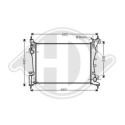 Radiateur DCM1737 pour CITROËN, FIAT, PEUGEOT OE 1330T8 DIEDERICHS