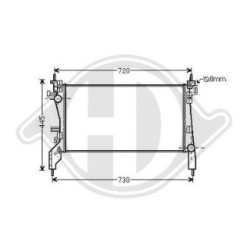 Radiateur DCM1739 pour CITROEN, PEUGEOT NEMO, BIPPER DIEDERICHS