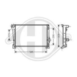 Radiateur DCM1970 pour FIAT, LANCIA IDEA, PUNTO, MUSA DIEDERICHS