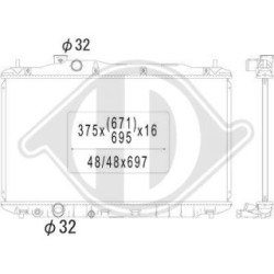 Radiateur DCM2183 pour HONDA CIVIC OE 19010RSAG01 DIEDERICHS