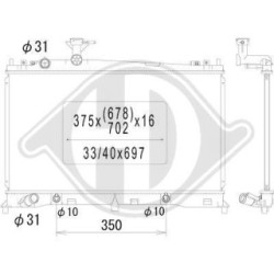 Radiateur DCM2250 pour MAZDA 6 OE LF2115200 DIEDERICHS