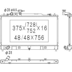 Radiator DIEDERICHS DCM2274 OE Ref LF4J15200B