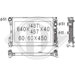 Radiateur DCM2438 pour MERCEDES CLASSE C OE A2045000703 DIEDERICHS