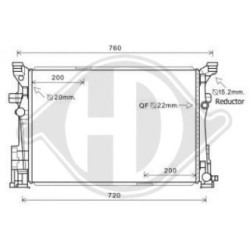 Radiateur DCM2440 pour MERCEDES OE A2465001303 DIEDERICHS
