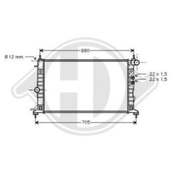 Radiateur DCM2617 pour VAUXHALL VECTRA OE 1300176 DIEDERICHS