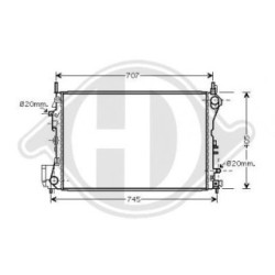 Radiateur DCM2668 pour OPEL SIGNUM, VECTRA DIEDERICHS