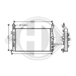 Radiateur DCM2674 pour VAUXHALL MERIVA OE 13181074 DIEDERICHS