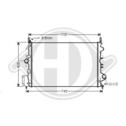 Radiateur DCM2684 pour FIAT, VAUXHALL OE 51773281 DIEDERICHS