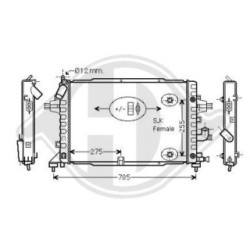 Radiateur DCM2685 pour VAUXHALL ASTRA, ZAFIRA OE 13184736 DIEDERICHS