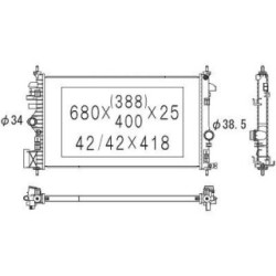 Radiator DIEDERICHS DCM2692 OE Ref 13241725