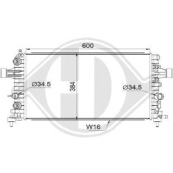 Radiateur DCM2693 pour VAUXHALL ASTRA, ZAFIRA OE 13170111 DIEDERICHS