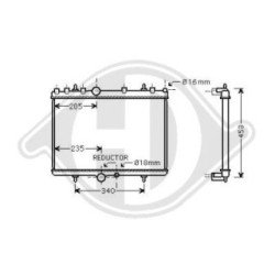 Radiateur DCM2797 pour CITROËN, PEUGEOT C5, 407 OE 1330A3 DIEDERICHS